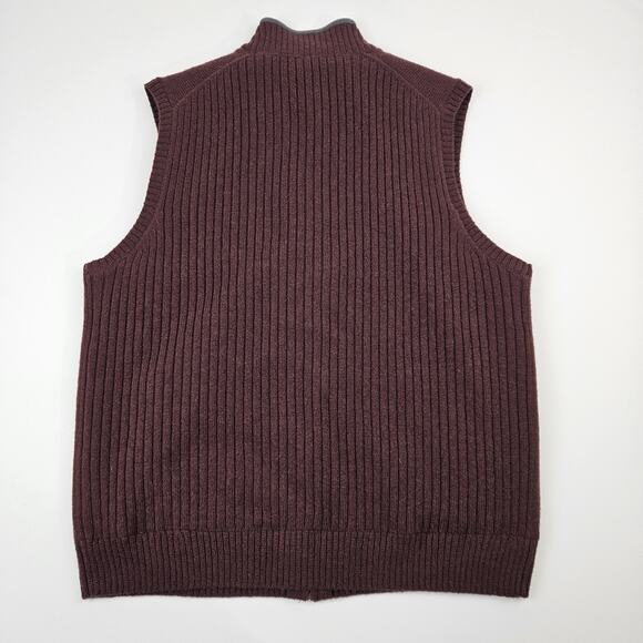 Duluth Trading Shetland Wool Sweater Vest Men's L Full Zip‎ Windproof Lined Knit - Picture 4 of 7